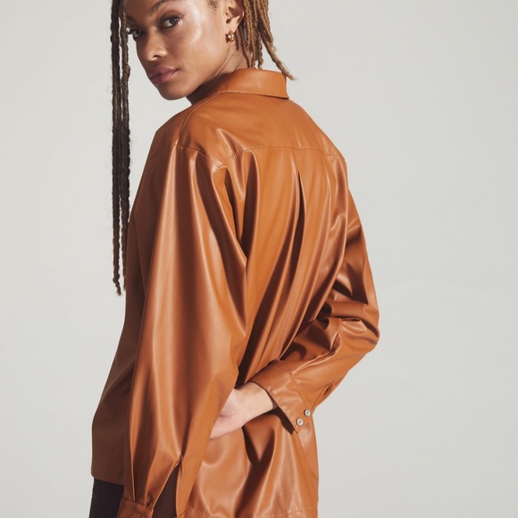 By Anthropologie Faux Leather shirt - Picture 4 of 6
